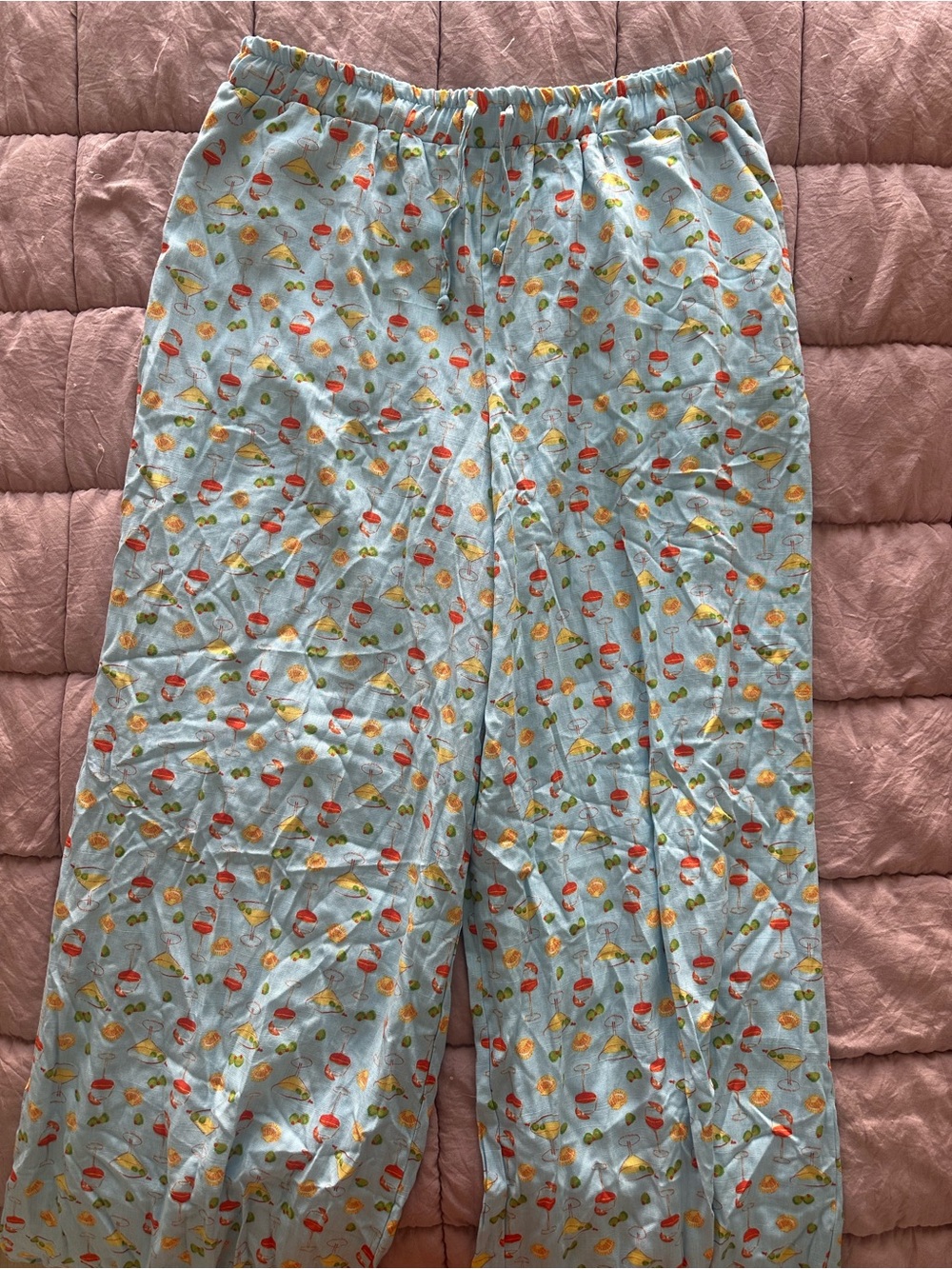 Dippin' Daisy's Light Blue Pants with Cocktail Print